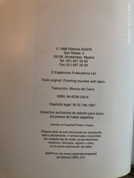 Libros de segunda mano: Libro Telas y Complementos. Decoraci&oacute;n y dise&ntilde;o. &Aacute;gata 1998 - Foto 7