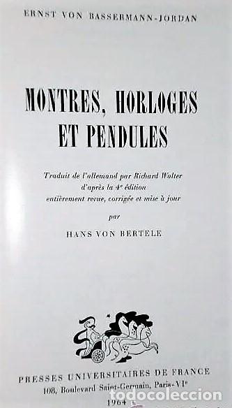 Libros de segunda mano: MONTRES, HORLOGES ET PENDULES.&nbsp; - Foto 2
