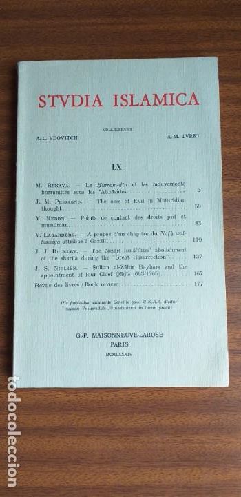 Libros de segunda mano: Studia Islamica LX 60 - Foto 1