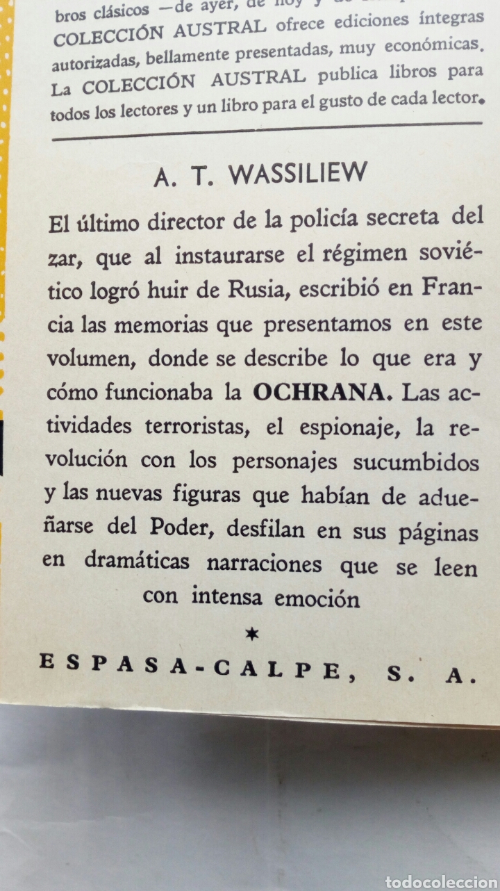Libros de segunda mano: Ochrana. A. T. Wassiliew. - Foto 3