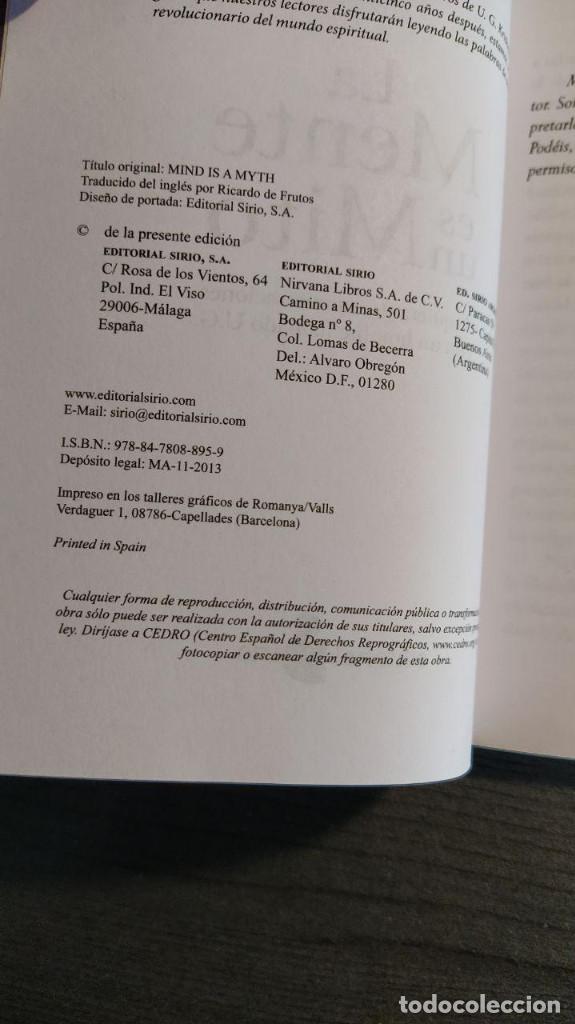 Libros de segunda mano: LA MENTE ES UN MITO. U.G KRISHNAMURTI. Editorial: SIRIO - Foto 10