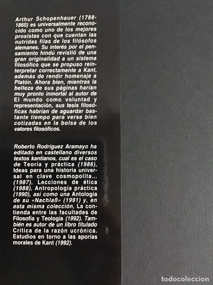 Libros de segunda mano: METAF&Iacute;SICA DE LAS COSTUMBRES / ARTHUR SCHOPENHAUER / DEBATE CSIC - Foto 2