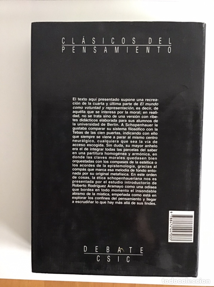 Libros de segunda mano: METAF&Iacute;SICA DE LAS COSTUMBRES / ARTHUR SCHOPENHAUER / DEBATE CSIC - Foto 4