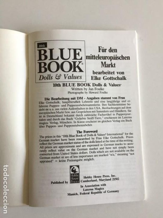 Libros de segunda mano: 10 th BLUE BOOK Dolls & Values - Preisangaben in DM - Foto 2