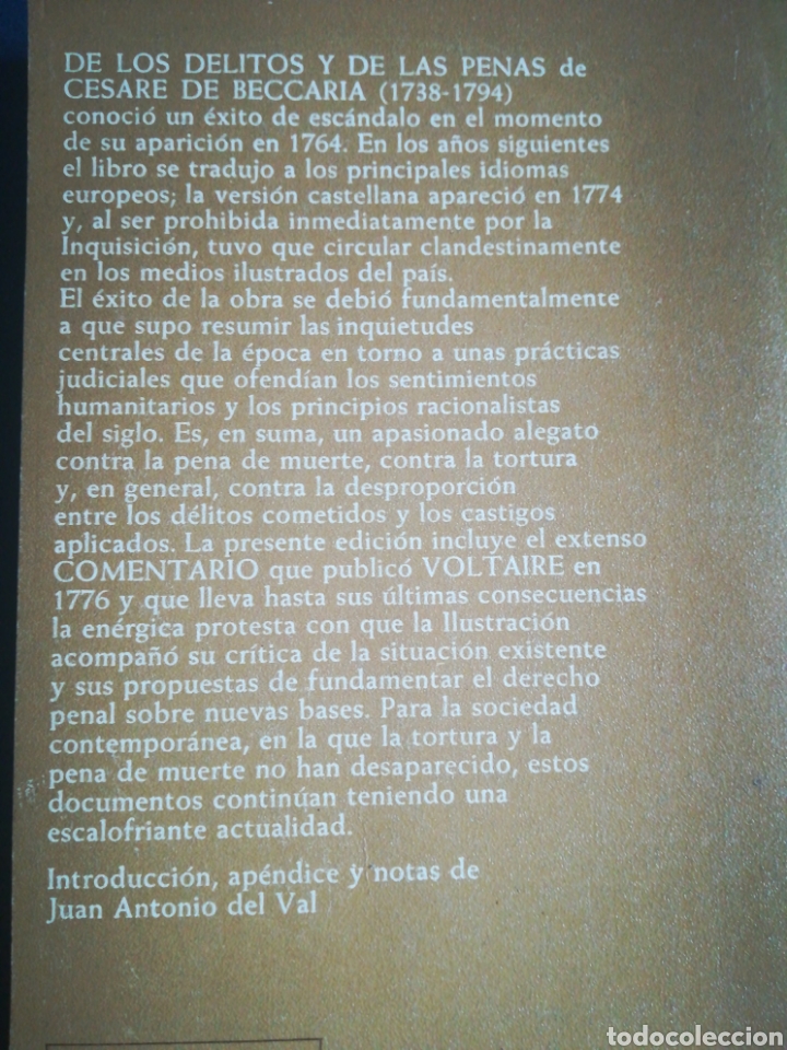 Libros de segunda mano: De los delitos y de las penas Cesare de Beccaria 1968 - Foto 2
