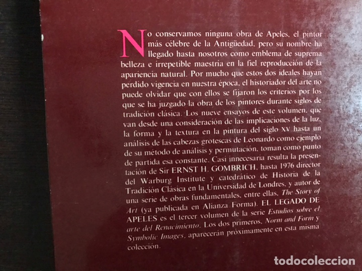 Libros de segunda mano: Ernst H. Gombrich: El legado de Apeles. Alianza Forma 23 - Foto 3