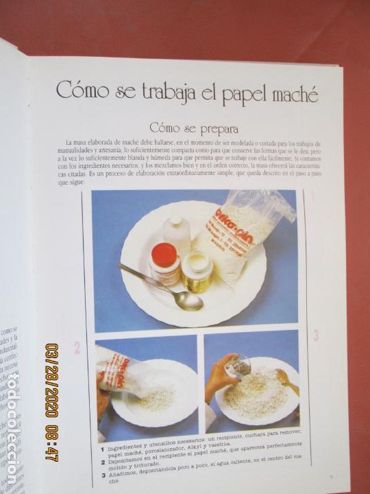Libros de segunda mano: ESCUELA DE ARTESAN&Iacute;A - PAPEL MACH&Eacute; - QUORUM 1988. - Foto 4