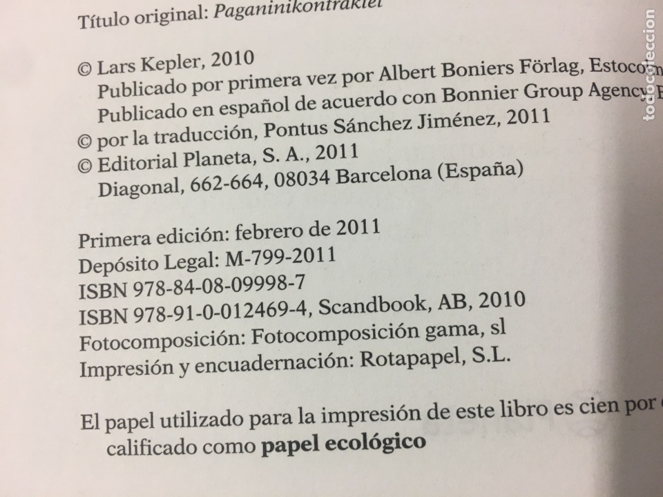 Libros de segunda mano: El CONTRATO - Kepler,Lars planeta internacional - Foto 4