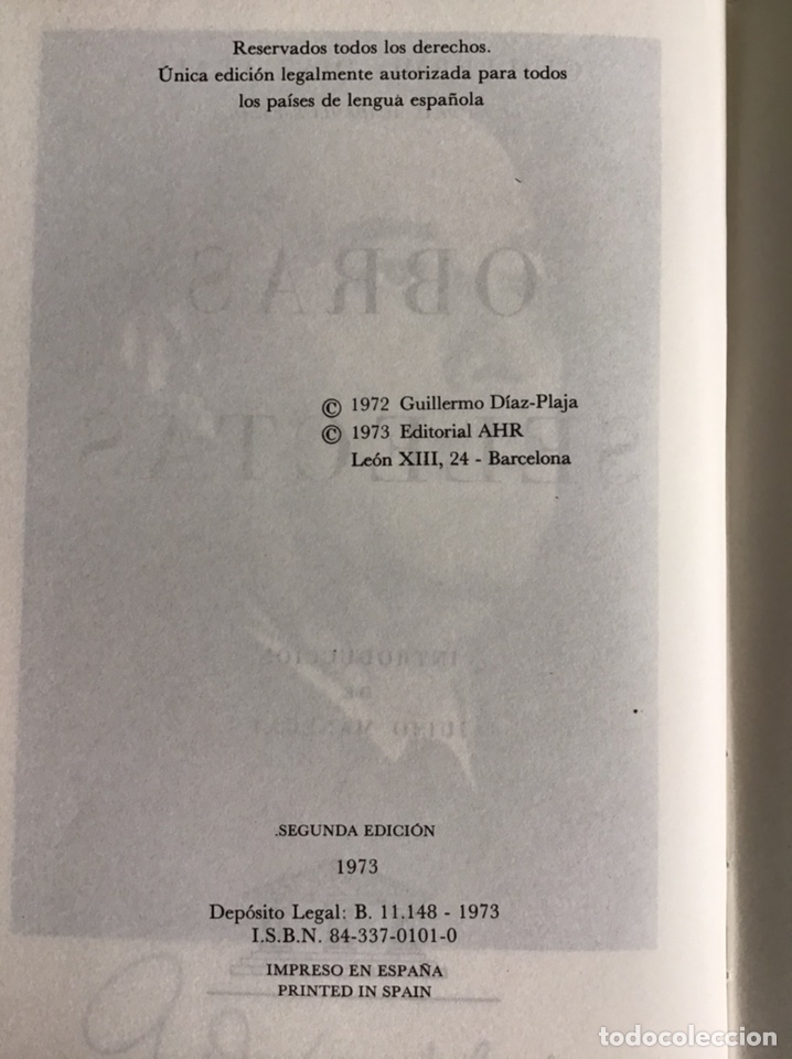 Libros de segunda mano: GUILLERMO D&Iacute;AZ-PLAJA / OBRAS SELECTAS / CARROGGIO - Foto 6