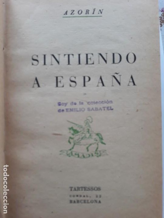 Libros de segunda mano: Libro  azorin,sintiendo a espa&ntilde;a,cavilar y contar,antonio azorin 251 p.1942 - Foto 1