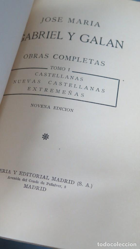 Libros de segunda mano: OBRAS COMPLETAS. GABRIEL Y GALAN. 2 TOMOS - Foto 3