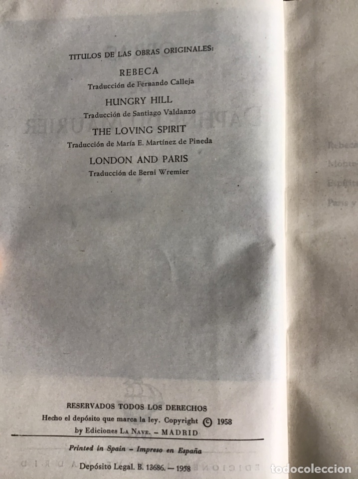 Libros de segunda mano: OBRAS DE D. DU MAURIER / MAESTROS DE HOY / EDICIONES LA NAVE - Foto 7