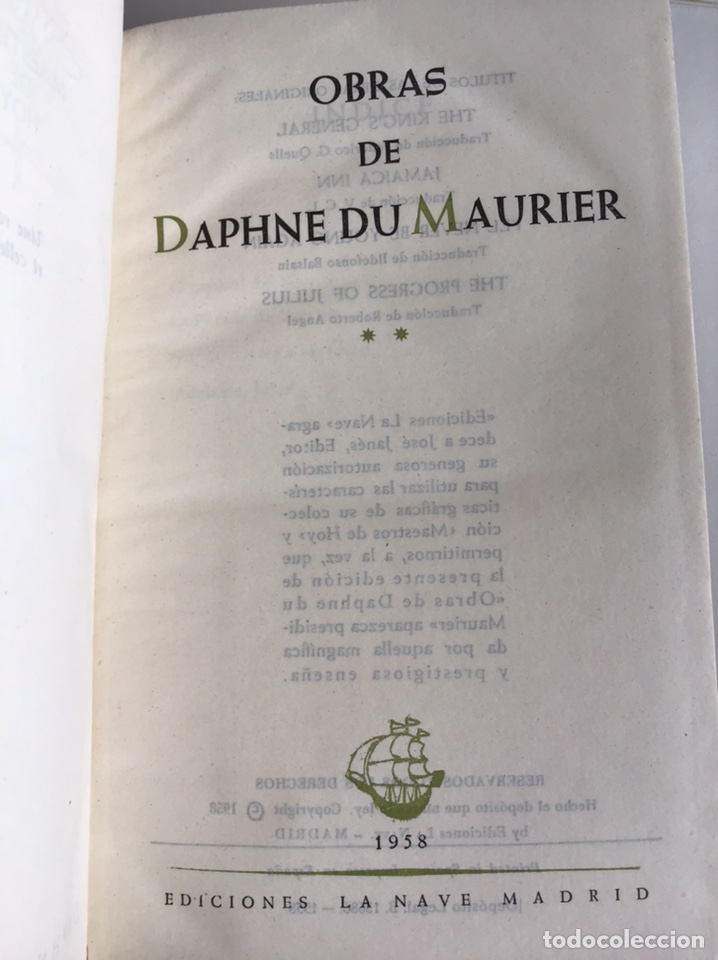 Libros de segunda mano: OBRAS DE D. DU MAURIER / MAESTROS DE HOY / EDICIONES LA NAVE - Foto 9