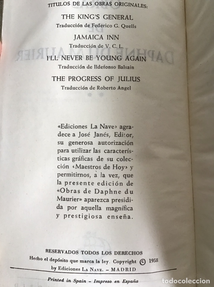 Libros de segunda mano: OBRAS DE D. DU MAURIER / MAESTROS DE HOY / EDICIONES LA NAVE - Foto 10