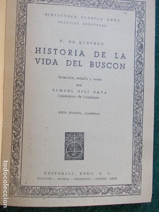 Libros de segunda mano: CLASICOS EBRO F. DE QUEVEDO VIDA DEL BUSCON - Foto 4