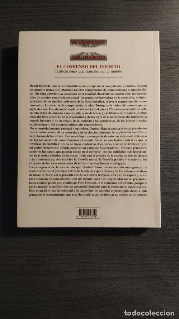 Libros de segunda mano: EL COMIENZO DEL INFINITO: EXPLICACIONES QUE TRANSFORMAN EL MUNDO .  DAVID DEUTSCH.  Editorial: INTER - Foto 4