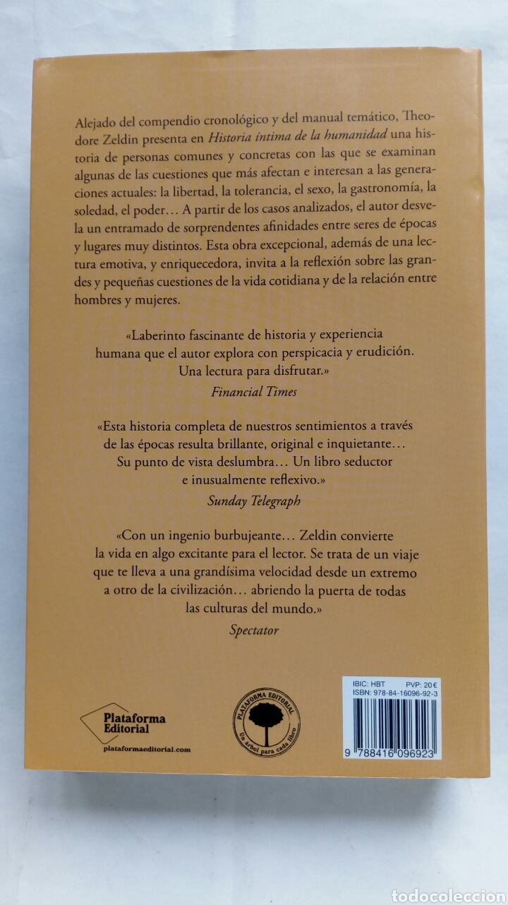 Libros de segunda mano: Historia &iacute;ntima de la humanidad. Theodore Zeldin. - Foto 2