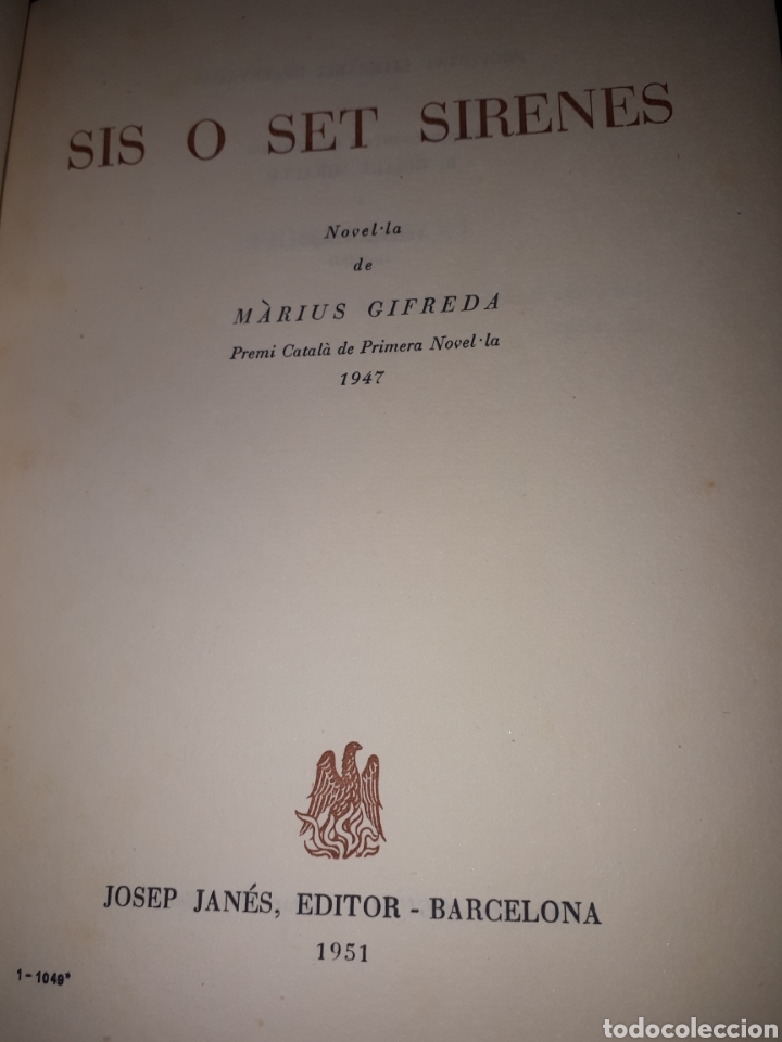 Libros de segunda mano: SIS O SET SIRENES     NOVEL.LA  DE  M&Agrave;RIUS GIFREDA - Foto 1
