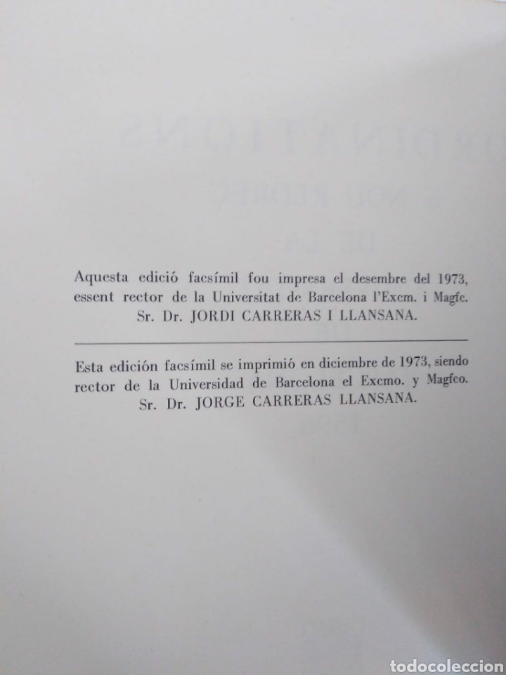 Libros de segunda mano: ORDINATIONS E NOU REDRE&Ccedil; DE LA UNIVERSITAT DE BARCELONA 1596. Facs&iacute;mil - Foto 3