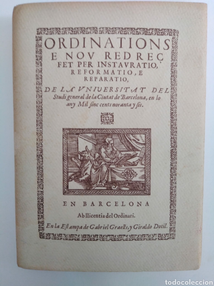 Libros de segunda mano: ORDINATIONS E NOU REDRE&Ccedil; DE LA UNIVERSITAT DE BARCELONA 1596. Facs&iacute;mil - Foto 1