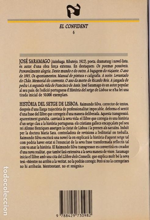 Libros de segunda mano: Hist&ograve;ria del setge de Lisboa / Jos&eacute; Saramago * CATAL&Agrave; * - Foto 2