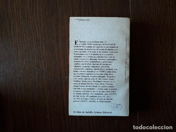Libros de segunda mano: libro usado, Los anarquistas. 1-la teor&iacute;a. Irving Louis Horowitz. - Foto 2