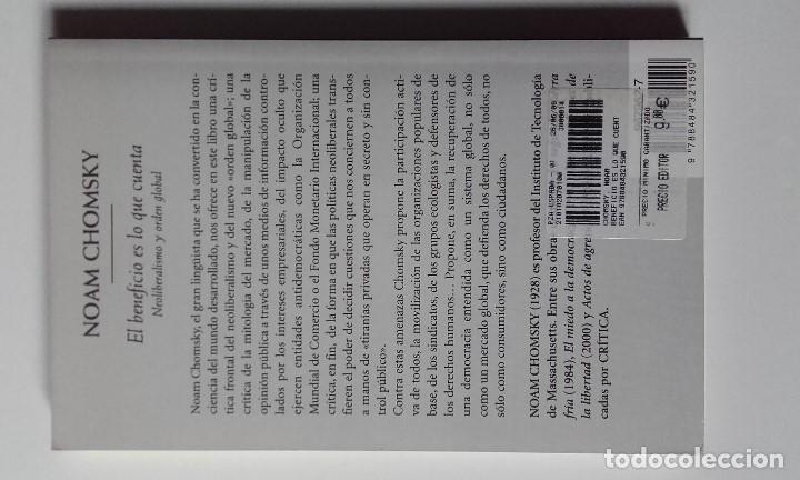 Libros de segunda mano: El beneficio es lo que cuenta. Noam Chomsky - Foto 2
