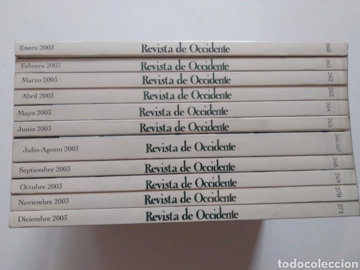 Libros de segunda mano: Revista de Occidente. Cuarta &eacute;poca. A&ntilde;o 2003 completo. N&ordm; 260 a 271. - Foto 1