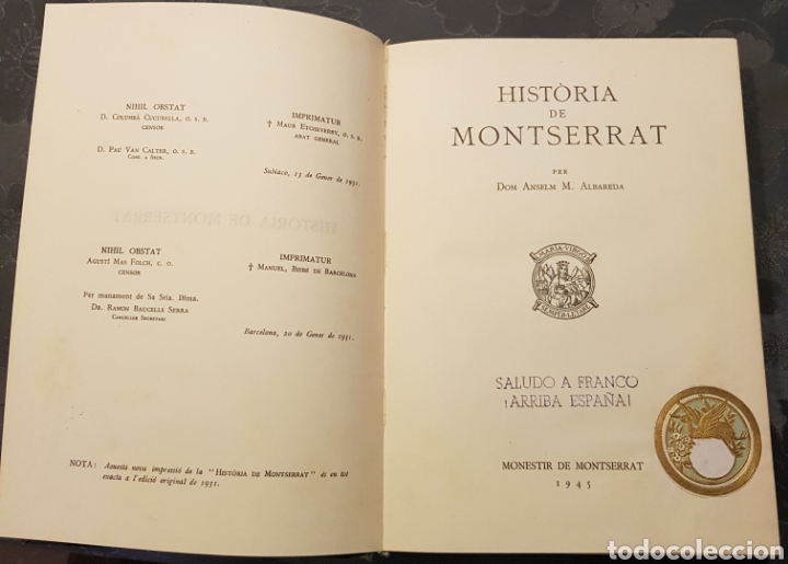 Libros de segunda mano: Historia de Montserrat. Dom Anselm M.Albareda. 1945 - Foto 4