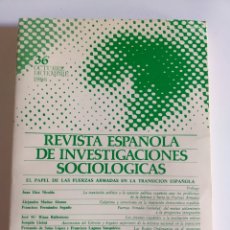 Libros de segunda mano: EL PAPEL DE LAS FUERZAS ARMADAS EN LA TRANSICIÓN ESPAÑOLA . REVISTA INVESTIGACIONES SOCIOLÓGICAS