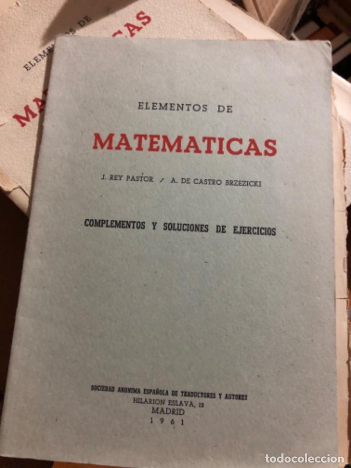 Libros de segunda mano: ELEMENTOS DE MATEM&Aacute;TICAS. J. Rey Pastor - Foto 7