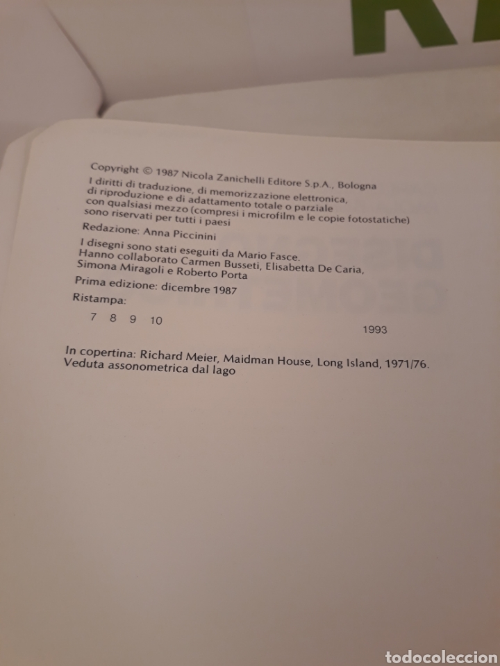 Libros de segunda mano: Disegno Geometrico.Teorie e applicazioni.Zanichelli. - Foto 2