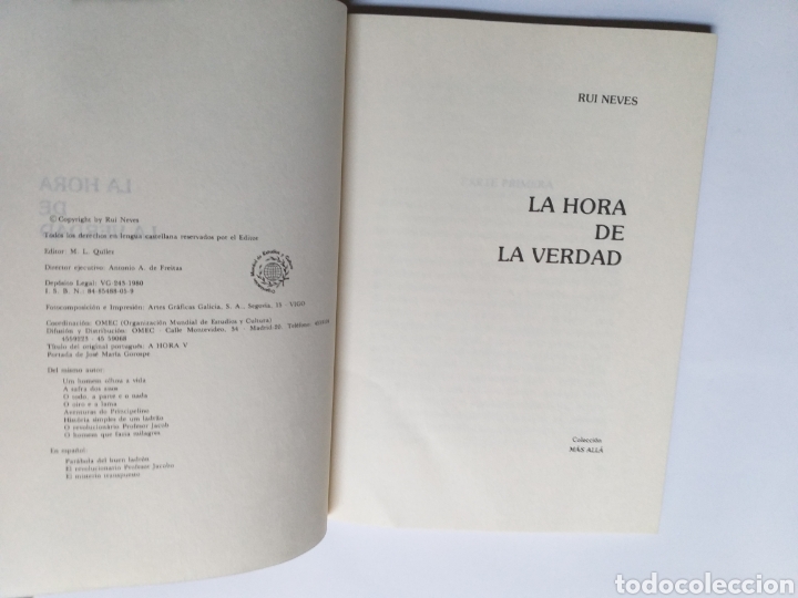 Libros de segunda mano: El hereje y La hora de la verdad Rui Neves .Omec - Foto 14