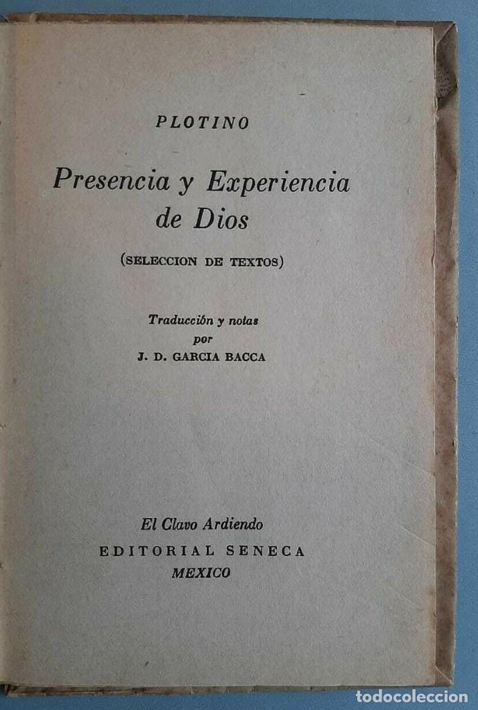 Libros de segunda mano: Plotino - Presencia y Experiencia de Dios - Seneca - Foto 2