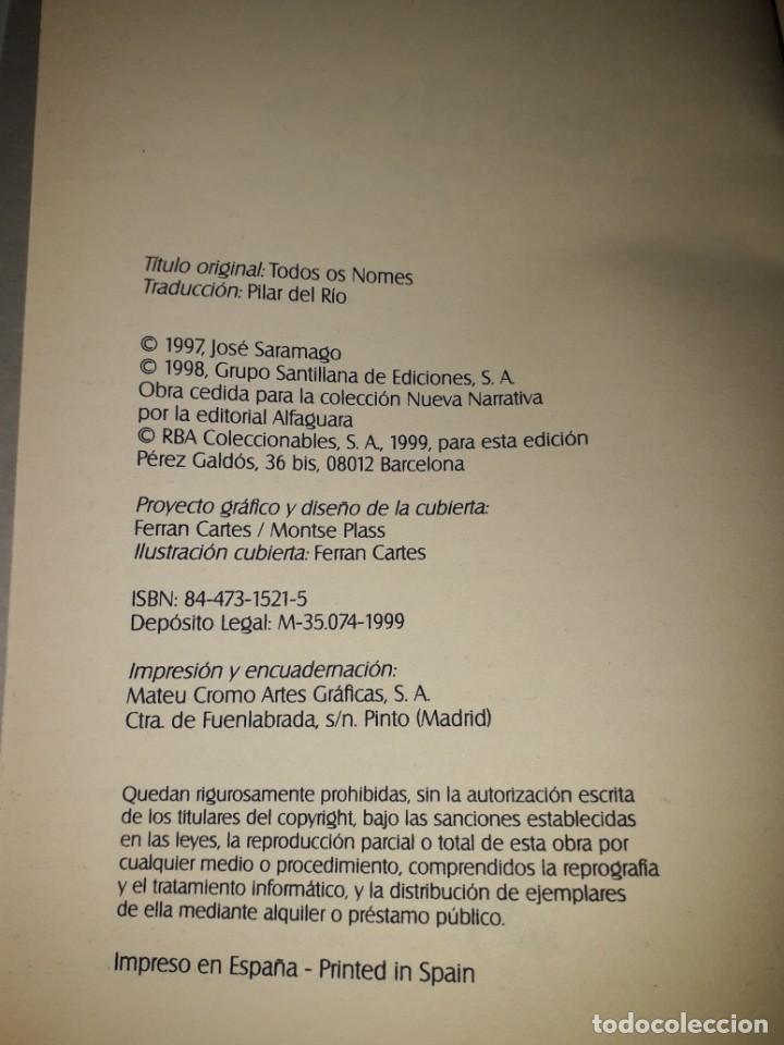 Libros de segunda mano: LIBRO 1496 TODOS LOS NOMBRES JOSE SARAMAGO - Foto 2
