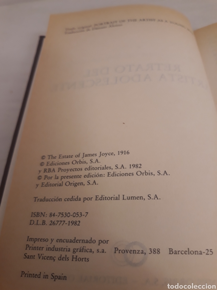 Libros de segunda mano: James Joyce. Retrato del artista adolescente. Ediciones Orbis. - Foto 3