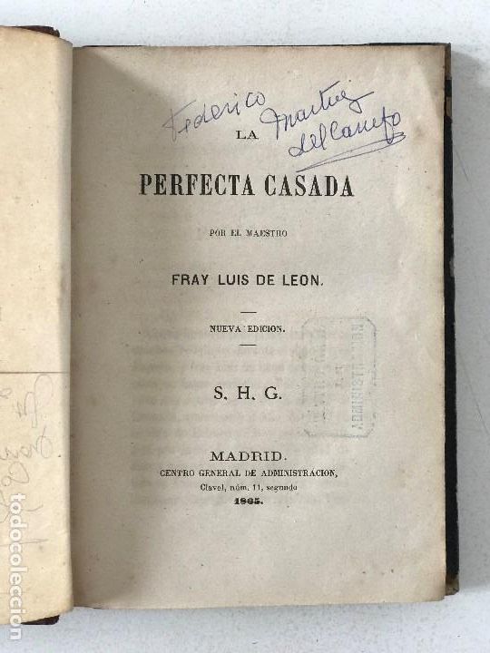 Libros de segunda mano: Fray Luis de Le&oacute;n. La Pefecta Casada. Madrid, 1865. - Foto 3