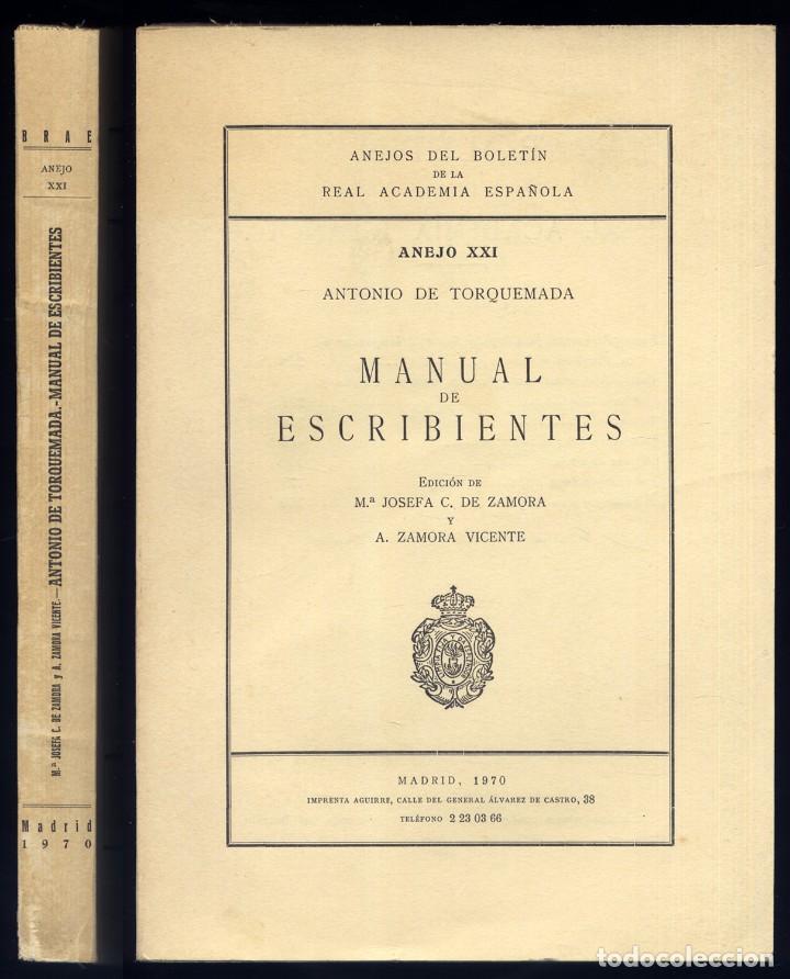Libros de segunda mano: TORQUEMADA, Antonio de. Manual de Escribientes. 1970. - Foto 1