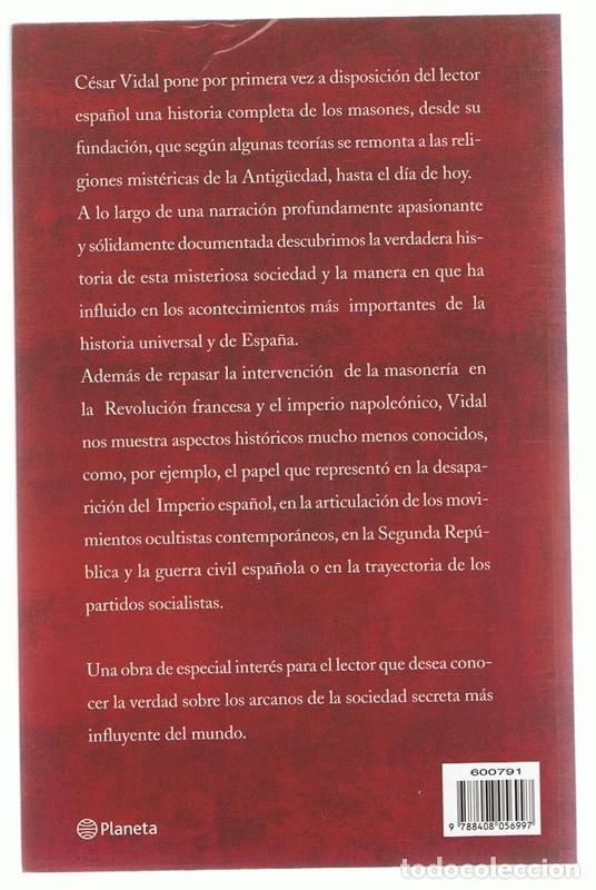 Libros de segunda mano: LOS MASONES C&Eacute;SAR VIDAL - Foto 2