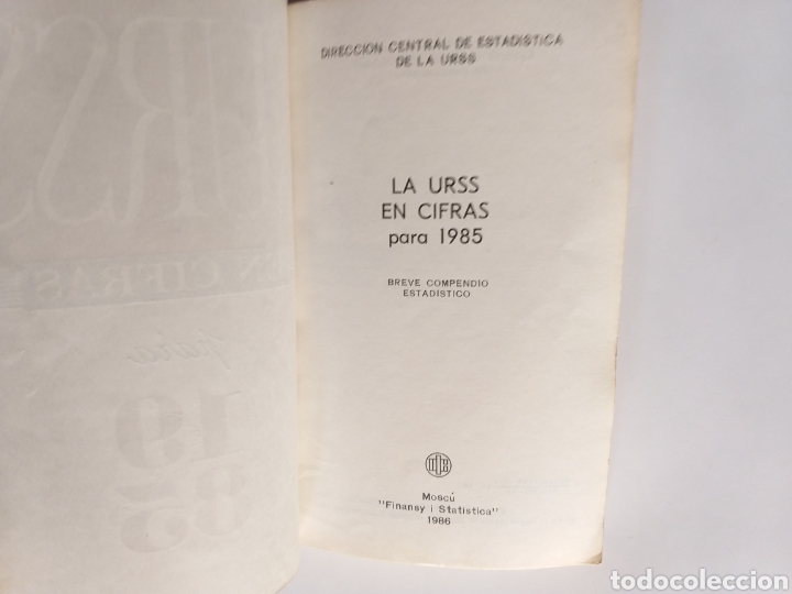 Libros de segunda mano: La URSS en cifras para 1985 breve compendio estad&iacute;stico - Foto 5