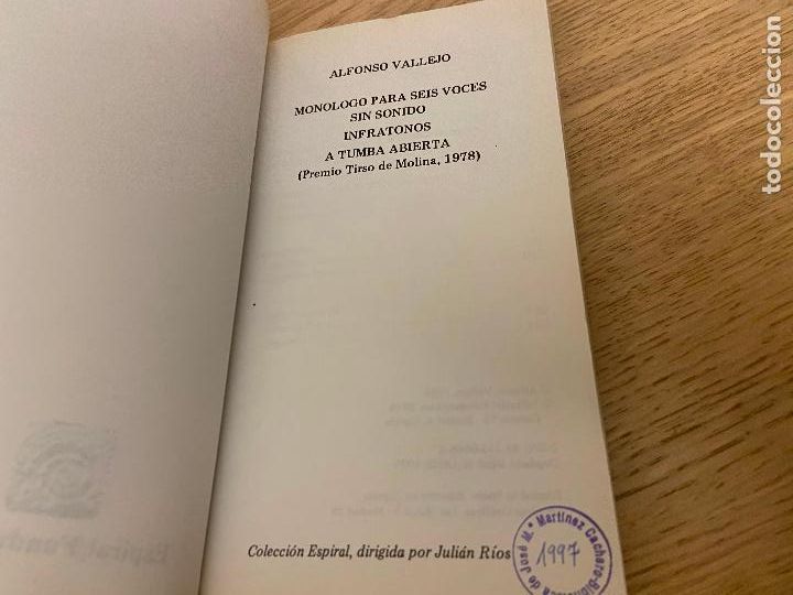 Libros de segunda mano: A Tumba Abierta - Alfonso Vallejo - Foto 2