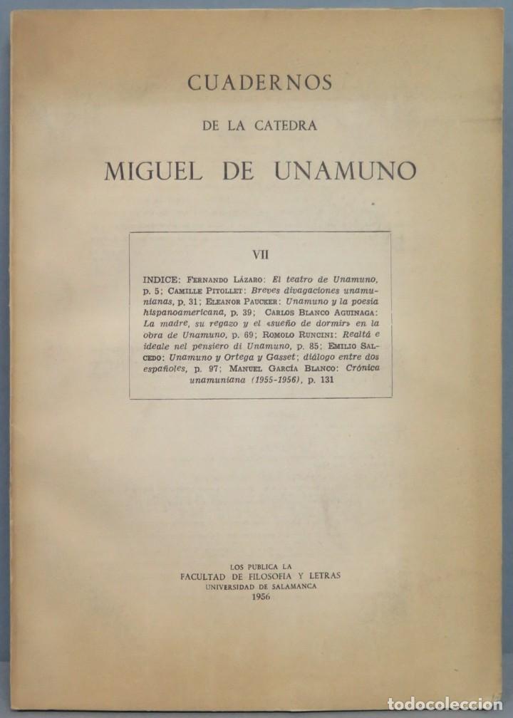 Libros de segunda mano: CUADERNOS DE LA CATEDRA MIGUEL UNAMUNO. VII - Foto 1