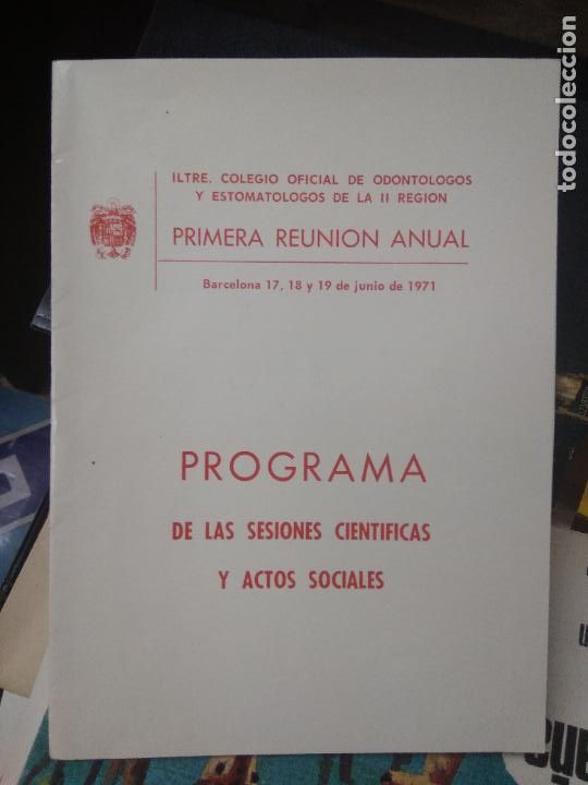 Libros de segunda mano: Programa de las sesiones cient&iacute;ficas y actos sociales. 1971. L.9309-444 - Foto 1