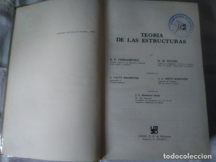 Libros de segunda mano: 31-TEORIA DE LAS ESTRUCTURAS, Timoshenko y Young, 1976 - Foto 3