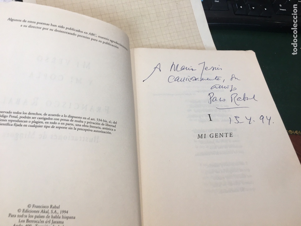 Libros de segunda mano: Francisco Rabal - dedicado y Firmado - Mis Versos y mi copla. - Foto 4