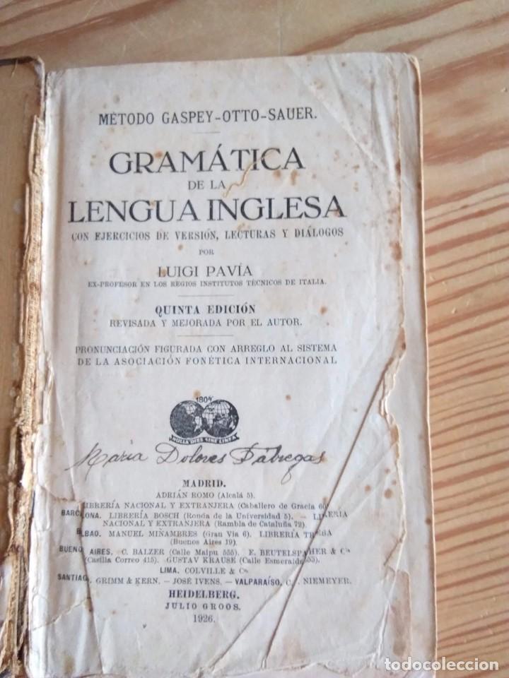 Libros de segunda mano: GRAMATICA INGLESA. LUIGI PAVIA. 1926 - Foto 2