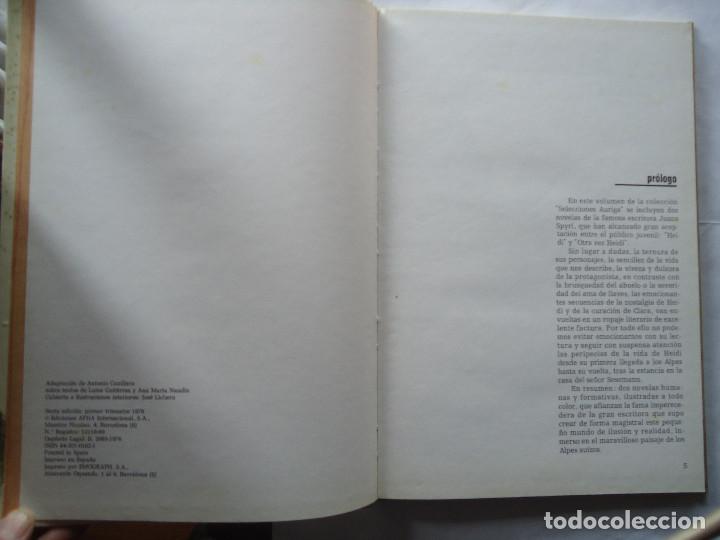 Libros de segunda mano: LIBRO HEIDI DE JUANA SPYRI. DE EDICIONES AFHA. A&Ntilde;O 1976 - Foto 2