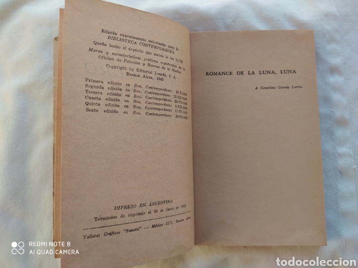 Libros de segunda mano: LIBRO ROMANCERO GITANO FRANCISCO GARC&Iacute;A LORCA 1953 - Foto 5