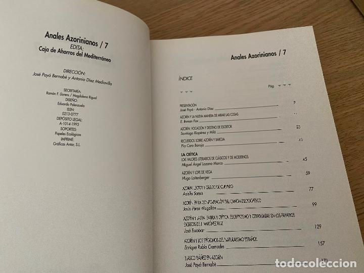 Libros de segunda mano: AZORIN Y LA LITERATURA. ANALES AZORINIANOS - 7 - Foto 3
