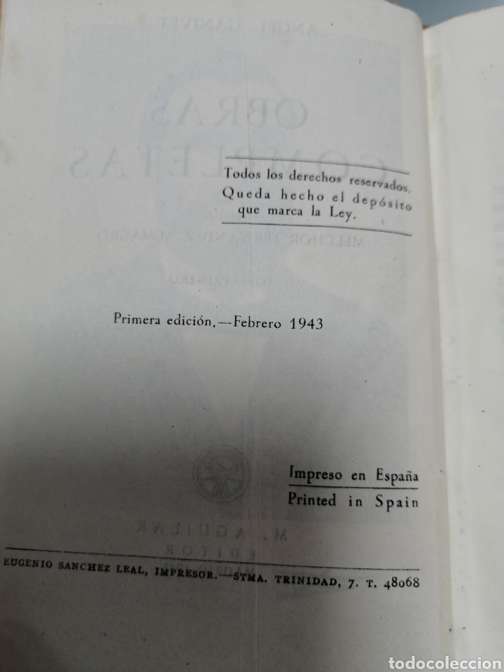Libros de segunda mano: Dos libros obras completas Angel Ganivet - Foto 4